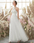 White Halter Neck Wedding Dress