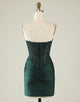 Dark Green Sweetheart Sheath Homecoming Dress With Appliques