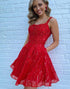 Red Sequins A-Line Homecoming Dress with Pockets