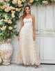 Gorgeous A Line Sweetheart Champagne Flower Long Bridesmaid Dress