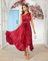 Asymmetrical One Shoulder Burgundy Tea Length Bridesmaid Dress