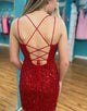 Dark Red Sparkly Bodycon Short Homecoming Dress