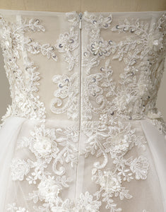 A Line Wedding Dress with Appliques