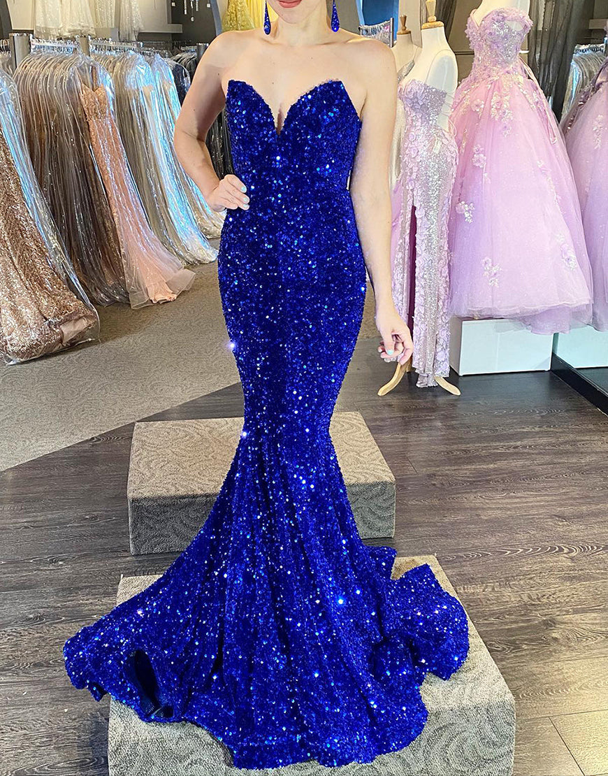 Dressself Women Hot Pink Prom Dress Sweetheart Mermaid Tight Sequins Evening Dress Dressself Women Hot Pink Prom Dress Sweetheart Mermaid Tight Sequins Evening Dress