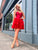 A Line Red Tiered Homecoming Dress