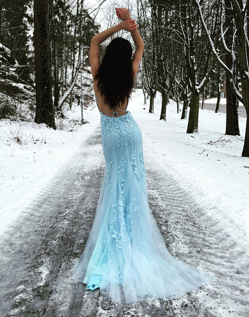 Dressself Mermaid Mint Green Long Backless Tight Prom Dress Dressself Mermaid Mint Green Long Backless Tight Prom Dress
