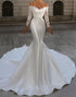 Off the Shoulder Mermaid Lace Ivory Wedding Dress with Cape