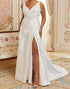 Ivory Ruched Sheath Court Train Wedding Dress