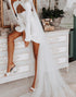 Ivory Long Sleeve Cut Out Bodycon Short Wedding Dress