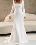 Ivory Mermaid Square Neck Long Sleeve Wedding Dress