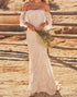 Off the Shoulder White Mermaid Lace Wedding Dress