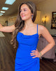 Roayl Blue Mermaid Spaghetti Strap Long Prom Dress
