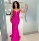 Glitter Dark Purple Mermaid Long Corset Prom Dress