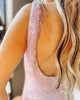Glitter Blush Mermaid Long Prom Dress With Slit