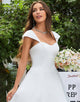 Simple Ivory Satin A-Line Wedding Dress