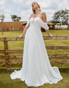 Charming A-Line Spaghetti Wedding Dress 2025 with Sleeveless