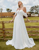 Charming A-Line Spaghetti Wedding Dress 2025 with Sleeveless