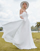 Charming A-Line Spaghetti Wedding Dress 2025 with Sleeveless