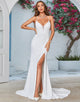 Simple Ivory Mermaid Sweep Train Wedding Dress