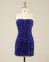 Royal Blue Sequin Short Homecoming Dress