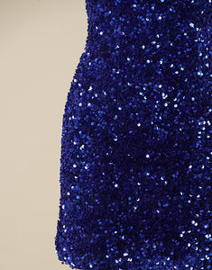 Royal Blue Sequin Short Homecoming Dress