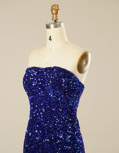 Sequin Strapless Black Homecoming Dress