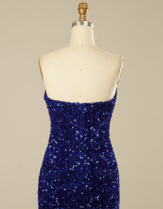 Royal Blue Sequin Short Homecoming Dress