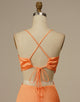 Simple Orange Short Backless Homecoming Dress