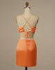 Simple Orange Short Backless Homecoming Dress