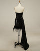 Black Homecoming Dress with Feathers