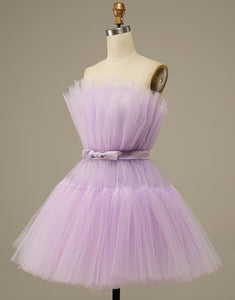 Lilac Strapless Homecoming Dress