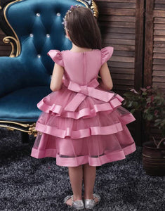 Tiered Flower Girls Dresses with Cap Sleeve