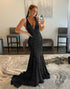 Sequin Open Back Long Mermaid Prom Dress
