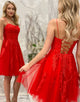 A-line Red Homecoming Dress with Appliques