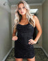 Black Sequin Short Simple Homecoming Dress