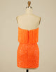 Strapless Orange Short Homecoming Dress with Tassel