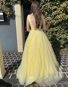 Daffodil Long Backless Prom Dress