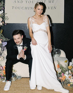 Two Piece Bohemian Wedding Dress with Lace