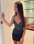 Black Tight Glitter Homecoming Dress