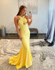 Mermaid Yellow Backless Prom Dress