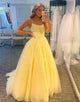 Princess Long Daffodil Prom Dress with Appliques