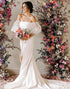 Sheath Wedding Dress with Puff Sleeves