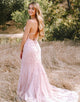 Mermaid Long Backless Tight Pink Prom Dress