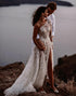 One Shoulder Beach Wedding Dress with Split