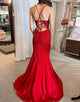 Mermaid Dark Red Prom Dress with Beading