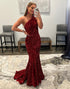 Sequin One Shoulder Backless Mermaid Prom Dress