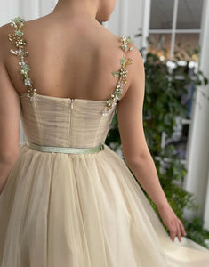 Apricot Homecoming Dress with Beading