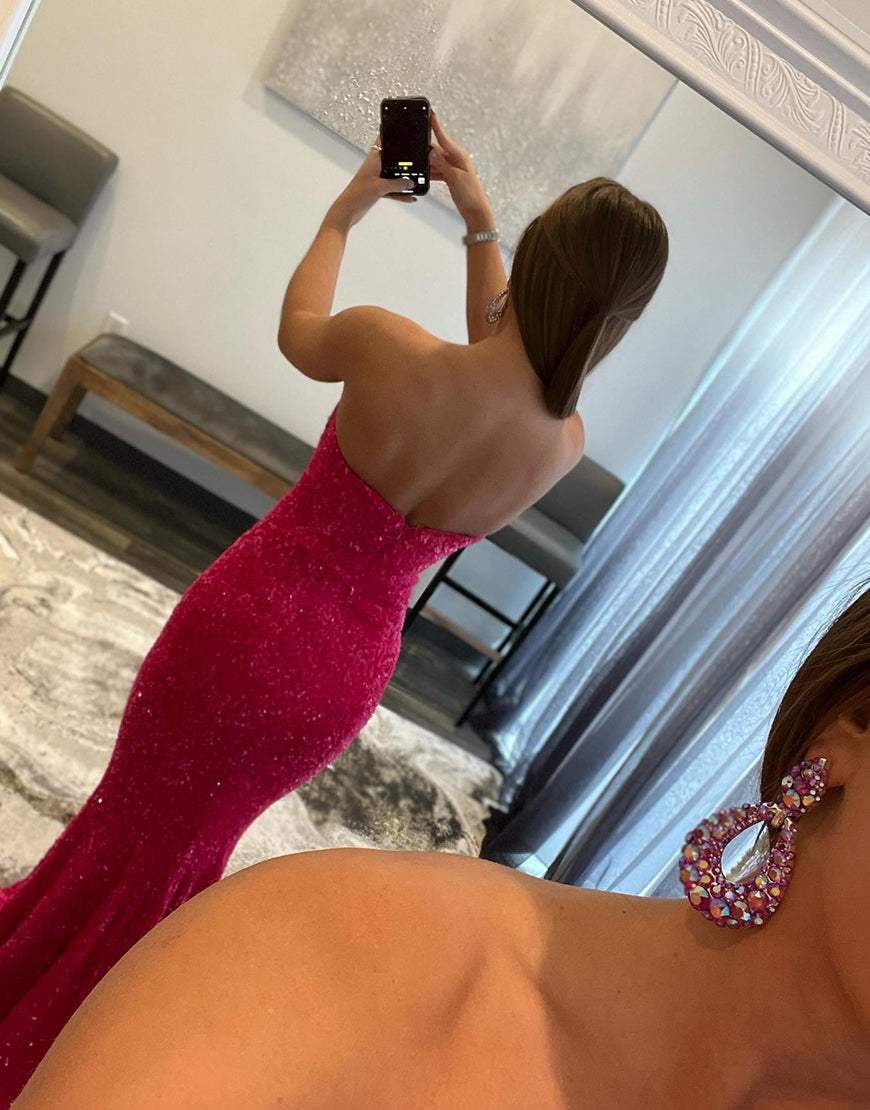 Dressself Red Sweetheart Mermaid Tight Prom Dress Sequin Evening Dress Dressself Red Sweetheart Mermaid Tight Prom Dress Sequin Evening Dress