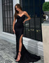Mermaid Backless Black Prom Dress with Split