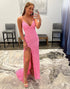 Pink Long Prom Dress with Detachable Skirt